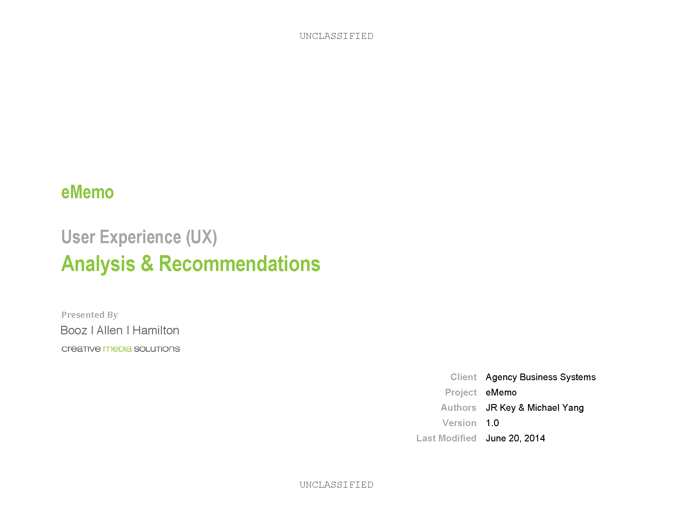 eMemo usability analysis report except page 1