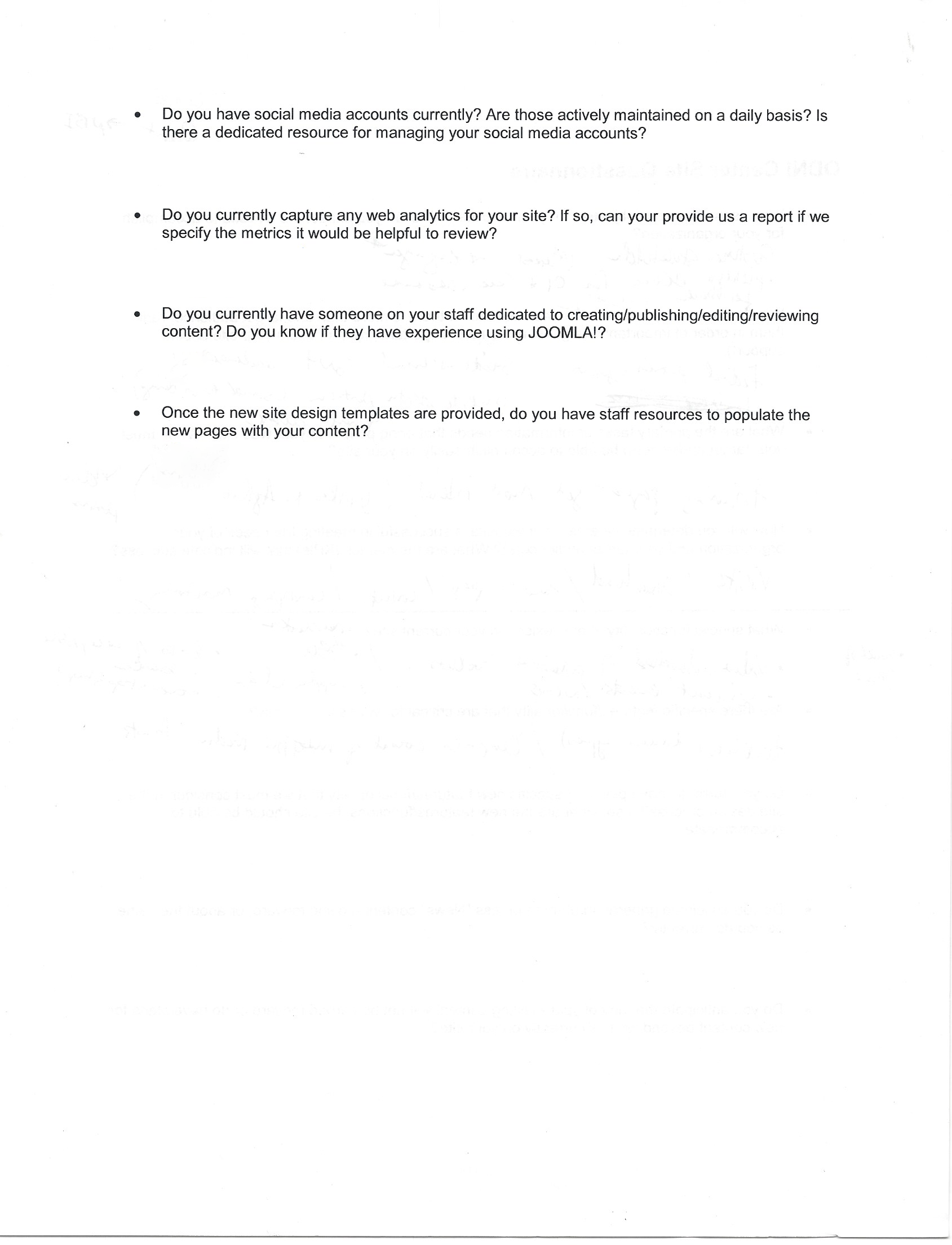 Interview questionnaire page 2